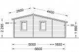 Casa in legno DIJON (44 mm), 44 m²